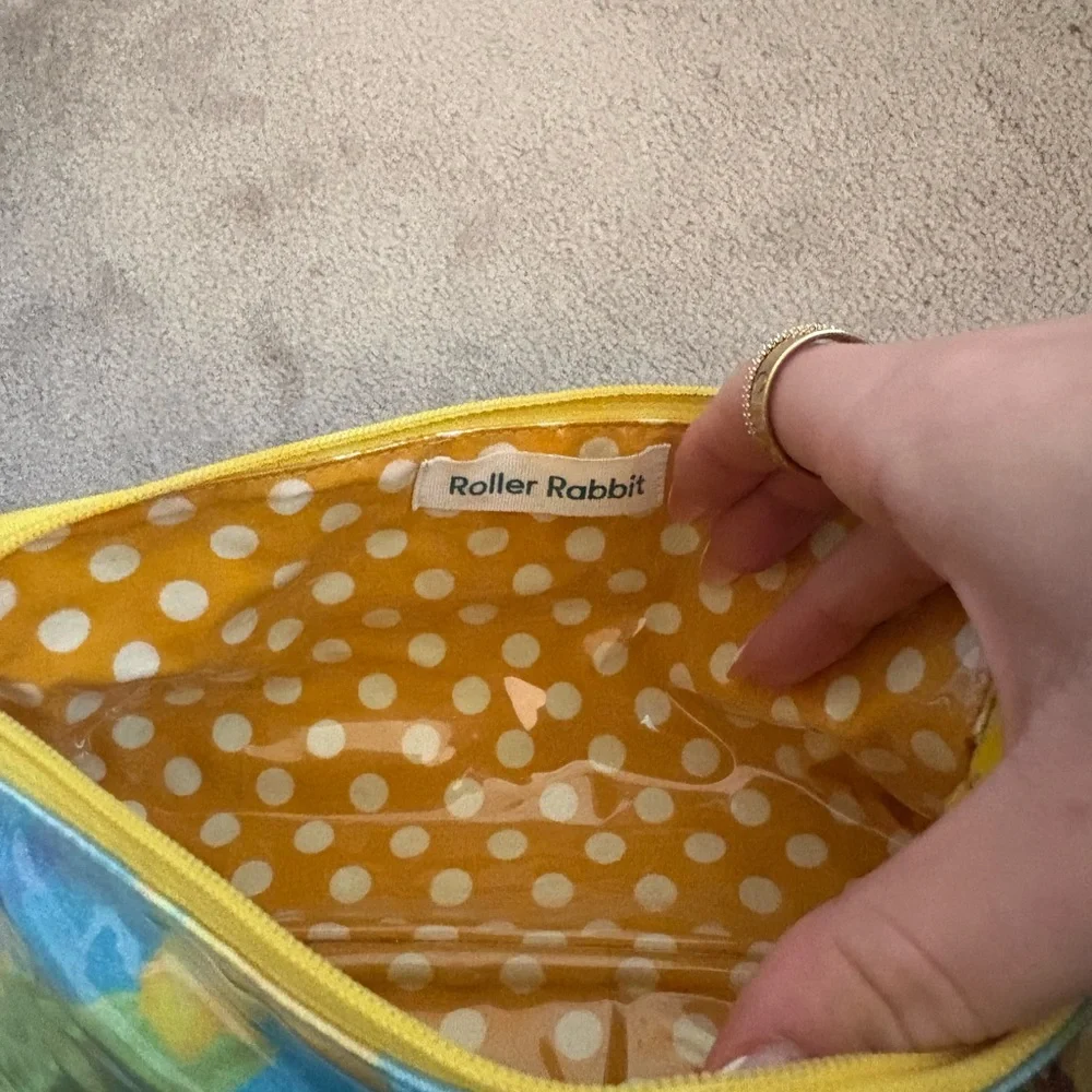 Roller Rabbit Blue and Yellow Polka Dot Bag